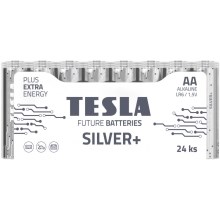 Tesla Batteries - 24 delar Alkaliskt batteri AA SILVER+ 1,5V