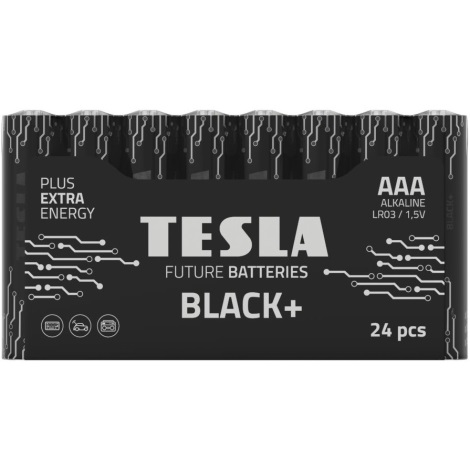 Tesla Batteries - 24 delar Alkaliskt batteri AAA BLACK+ 1,5V