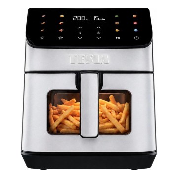 TESLA Electronics AirCook - Airfryer 6,5 l 2100W/230V mattkrom/svart