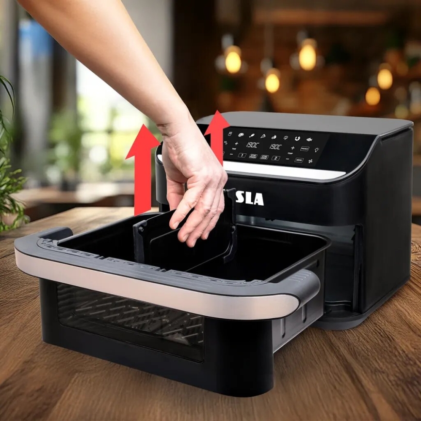 TESLA Electronics AirCook - Multifunktionell dubbel digital varmluftsfritös 10 l 2400W/230V