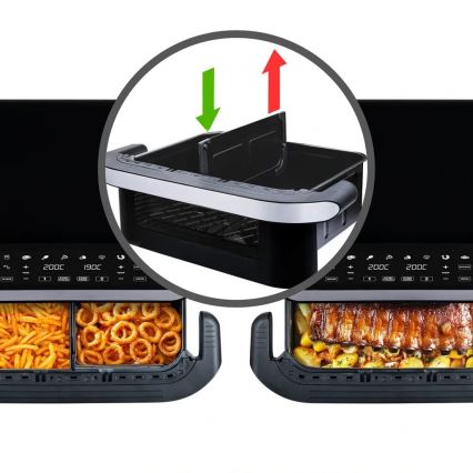 TESLA Electronics AirCook - Multifunktionell dubbel digital varmluftsfritös 10 l 2400W/230V