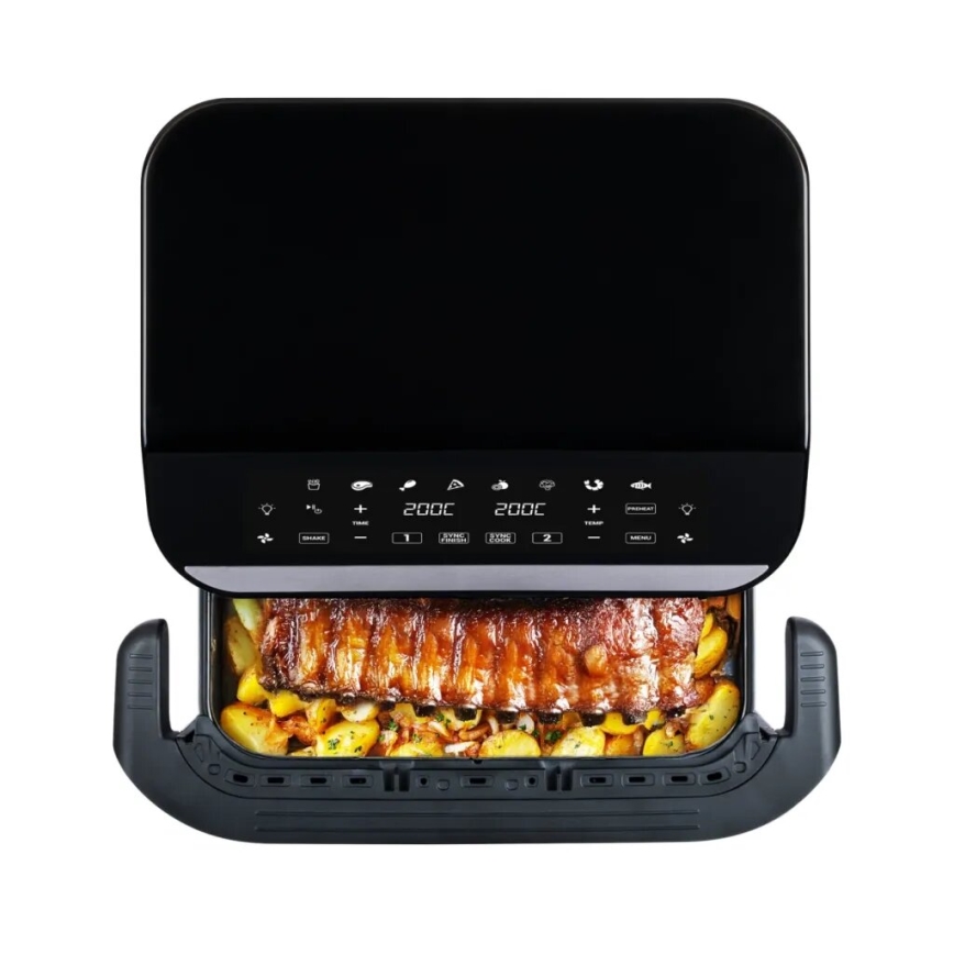 TESLA Electronics AirCook - Multifunktionell dubbel digital varmluftsfritös 10 l 2400W/230V