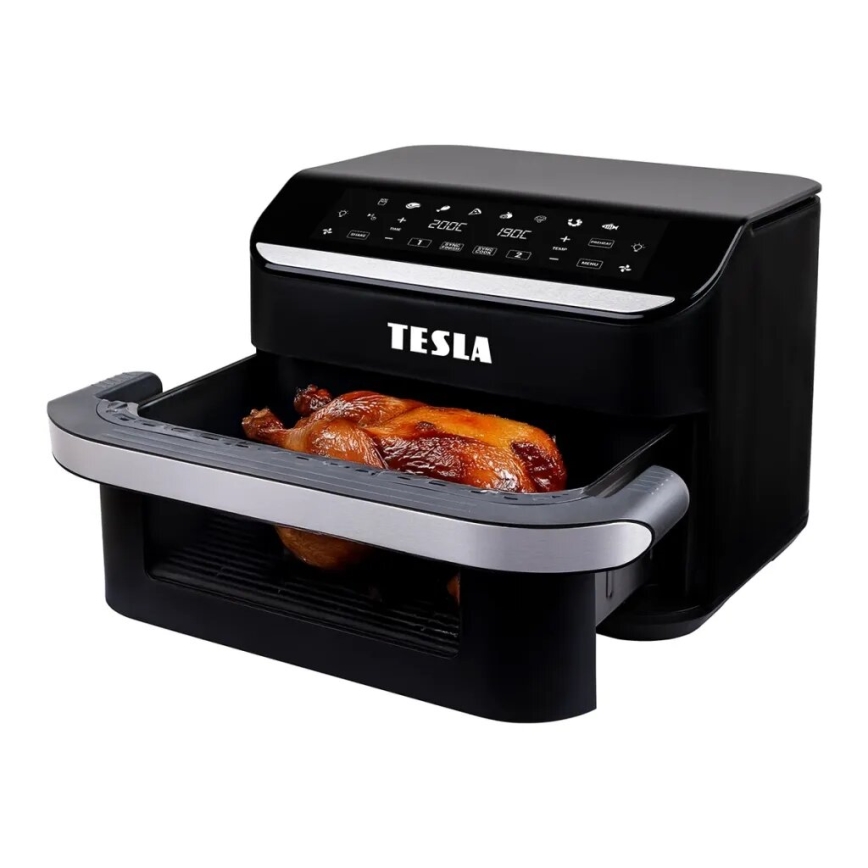 TESLA Electronics AirCook - Multifunktionell dubbel digital varmluftsfritös 10 l 2400W/230V