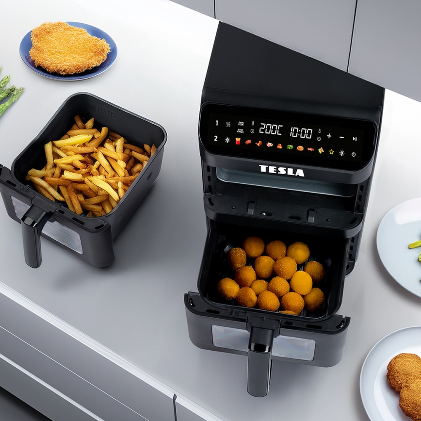 TESLA Electronics AirCook - Multifunktionell digital varmluftsfritös 11 l 2800W/230V svart