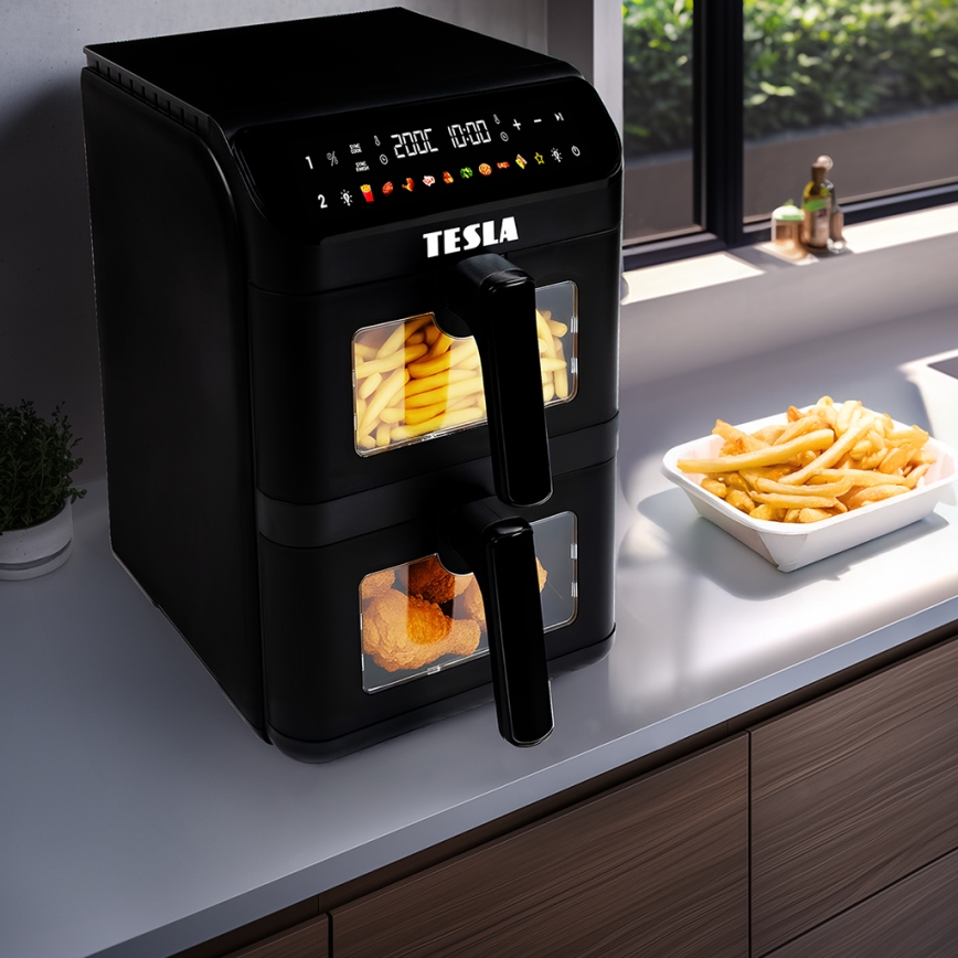 TESLA Electronics AirCook - Multifunktionell digital varmluftsfritös 11 l 2800W/230V svart