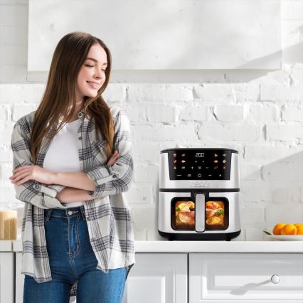 TESLA Electronics AirCook - Multifunktionell digital varmluftsfritös 7 l 1600W/230V