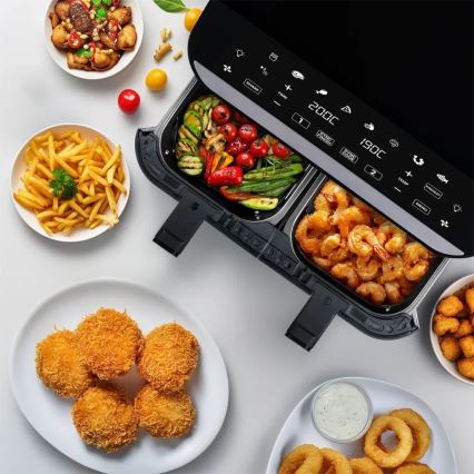 TESLA Electronics AirCook - Multifunktionell dubbel digital varmluftsfritös 9 l 2400W/230V