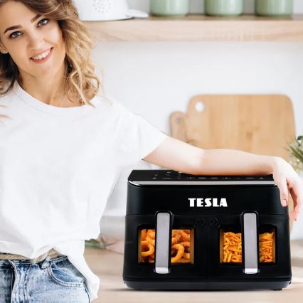 TESLA Electronics AirCook - Multifunktionell dubbel digital varmluftsfritös 9 l 2400W/230V