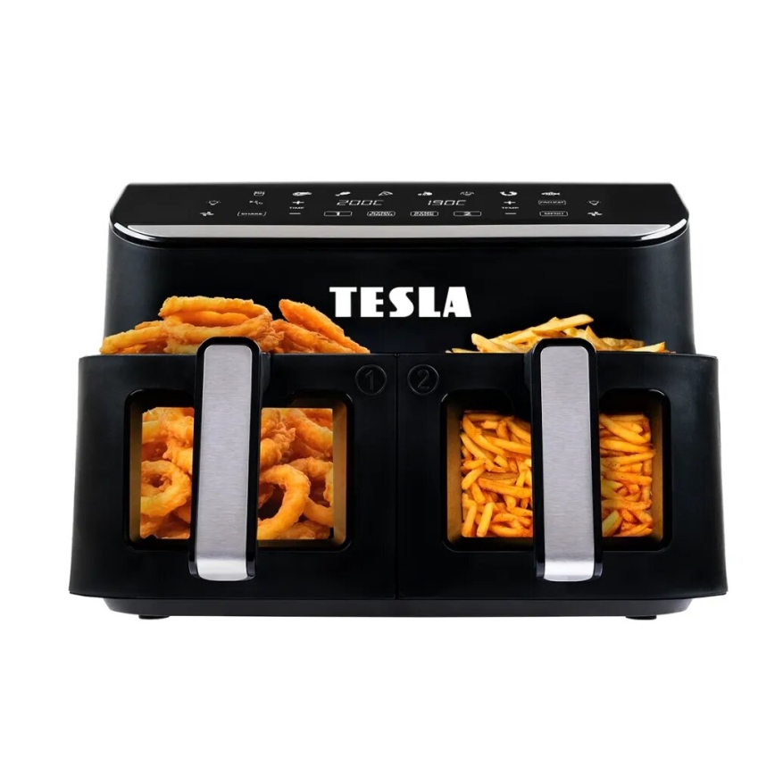 TESLA Electronics AirCook - Multifunktionell dubbel digital varmluftsfritös 9 l 2400W/230V
