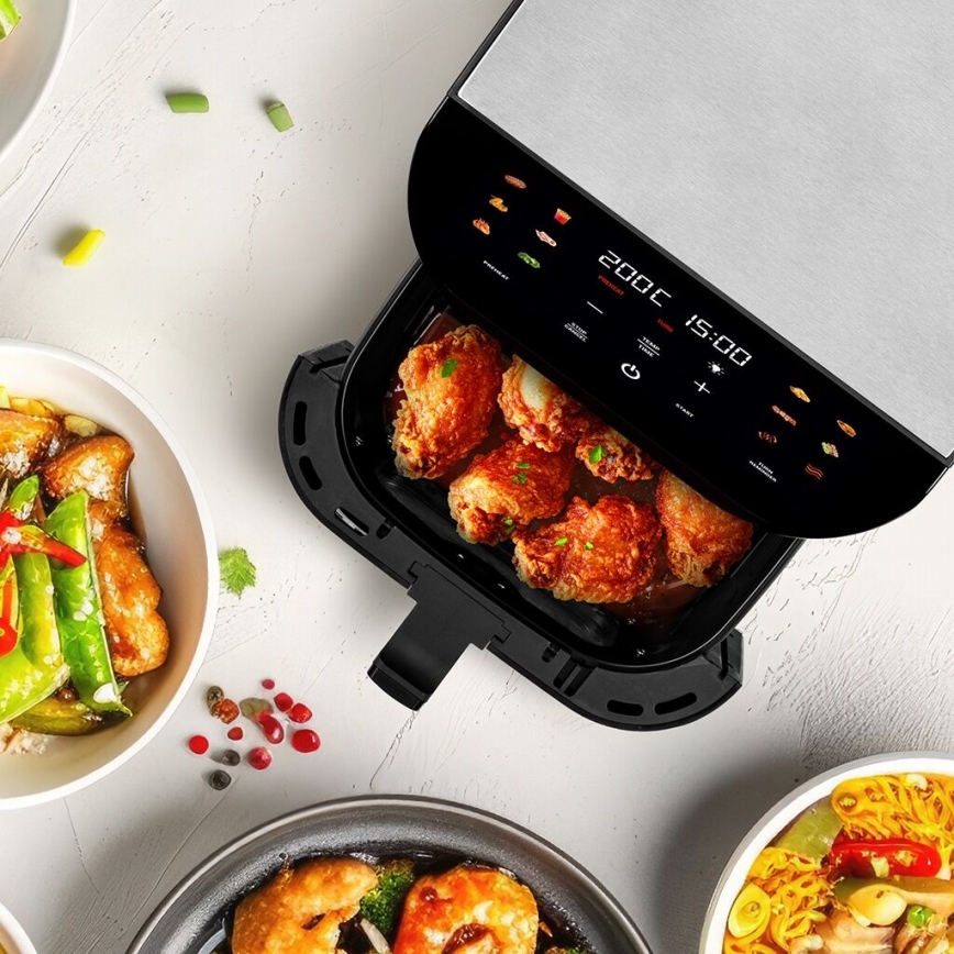 TESLA Electronics AirCook - Smart multifunktionell digital varmluftsfritös 9 l 1700W/230V Wi-Fi