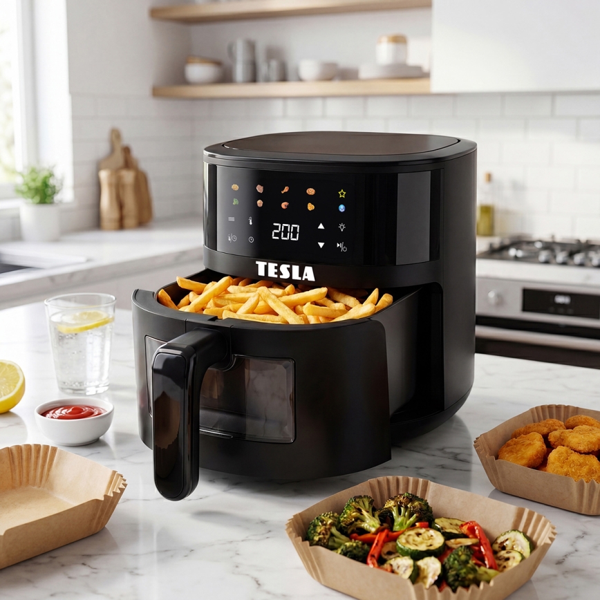 TESLA Electronics AirCook - Varmluftsfritös 4,4 l 1450W/230V svart
