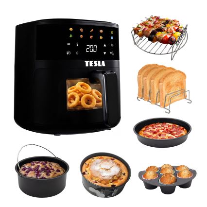 TESLA Electronics AirCook - Varmluftsfritös 4,4 l 1450W/230V svart