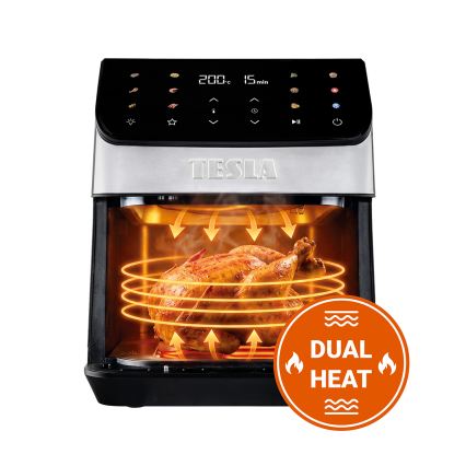 TESLA Electronics AirCook - Airfryer 6,5 l 2100W/230V mattkrom/svart
