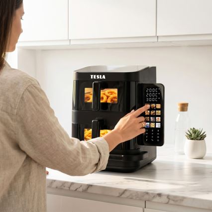 TESLA Electronics AirCook - Varmluftsfritös med tre zoner 14,5 l 2800W/230V svart
