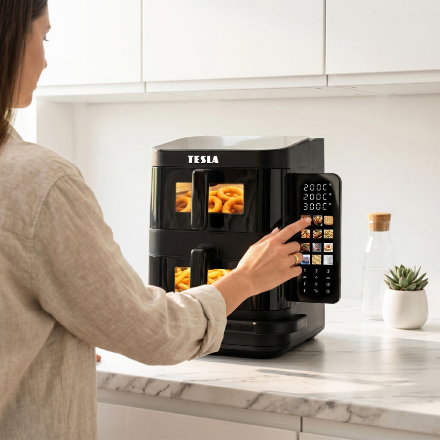 TESLA Electronics AirCook - Varmluftsfritös med tre zoner 14,5 l 2800W/230V svart
