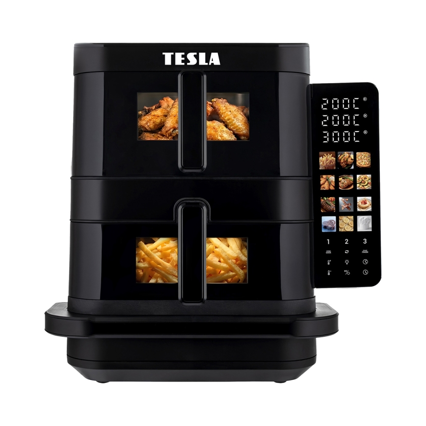 TESLA Electronics AirCook - Varmluftsfritös med tre zoner 14,5 l 2800W/230V svart