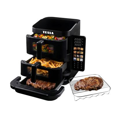 TESLA Electronics AirCook - Varmluftsfritös med tre zoner 14,5 l 2800W/230V svart