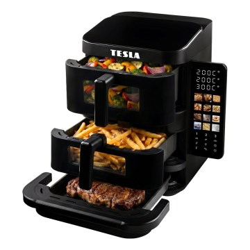 TESLA Electronics AirCook - Varmluftsfritös med tre zoner 14,5 l 2800W/230V svart