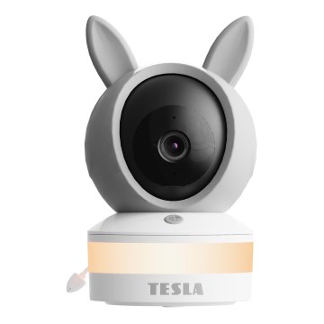 TESLA Electronics Bambino - Smart babymonitor 4 MP 2560p 5V Wi-Fi Tuya grå/vit