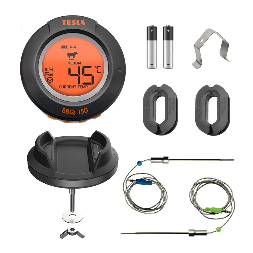 TESLA Electronics Cook - Digitalt kötttermometer med sond 0-400 °C 2xAA IP65