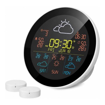 TESLA Electronics Device - Smart väderstation med sensor, 400 mAh batteri, Wi‑Fi (Tuya), IP44-klassificering