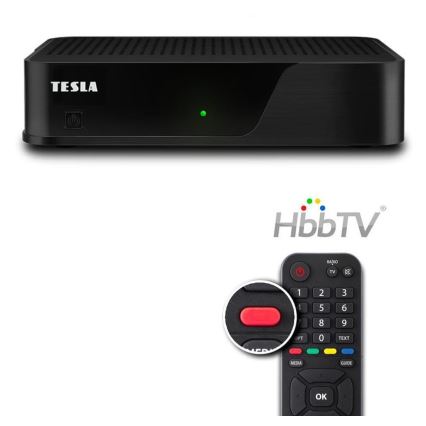 TESLA Electronics - DVB-T2 H.265 (HEVC) mottagare med HbbTV 12V + fjärrkontroll