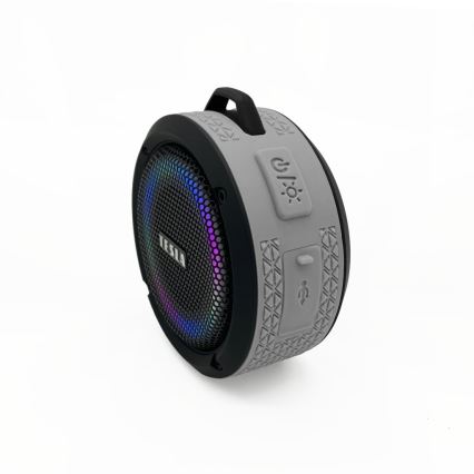 TESLA Electronics - LED RGB Trådlös högtalare 5W/1200 mAh/3,7V IPX7 grå