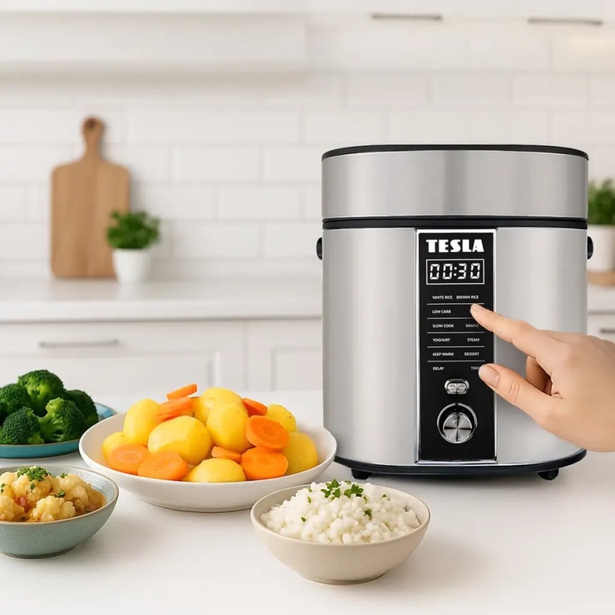 TESLA Electronics MultiCook - Multifunktionell riskokare 2,1 l 400W/230V