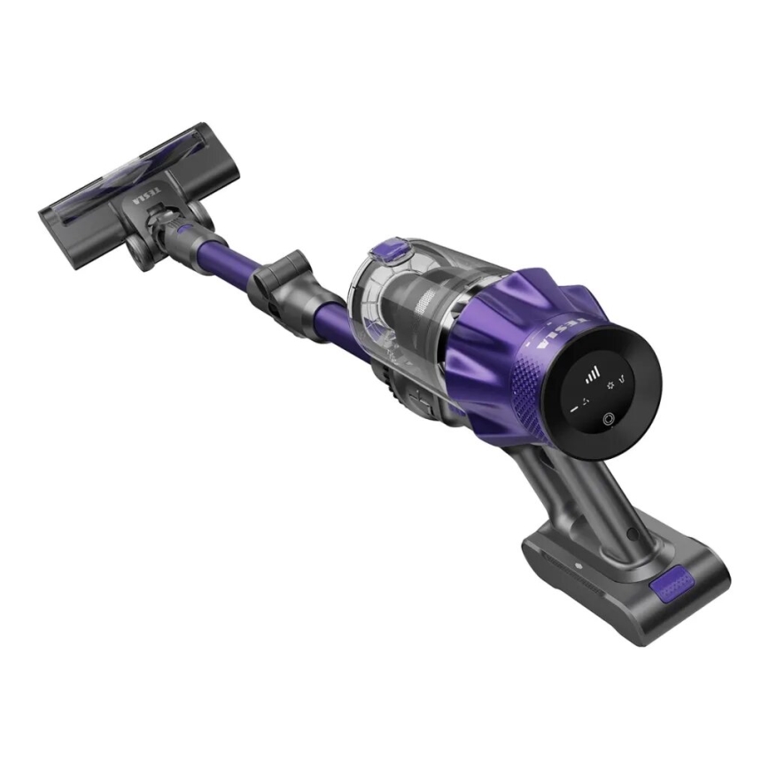 TESLA Electronics PureStar - Flexibel trådlös stavdammsugare 2-i-1 250W/2200 mAh grå/lila