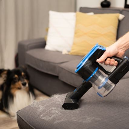 TESLA Electronics PureStar - Flexibel trådlös stavdammsugare 3-i-1 300W/2200 mAh svart/blå