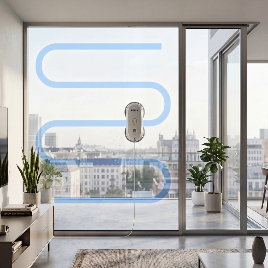 TESLA Electronics RoboStar - Fönstertvätt med vattenspray, 72 W/230 V/500 mAh + fjärrkontroll
