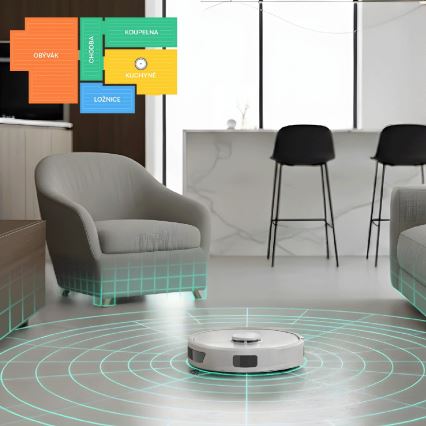 TESLA Electronics RoboStar - Intelligent robotdammsugare 2-i-1 3200 mAh Wi-Fi vit