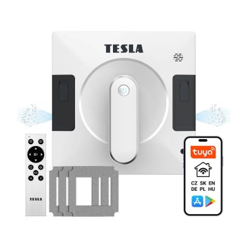 TESLA Electronics RoboStar - Smart fönsterputsare med dubbla vattenstrålar 72W/230V/500 mAh Wi-Fi + fjärrkontroll