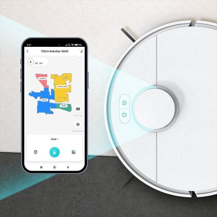 TESLA Electronics RoboStar - Smart robotdammsugare 2-i-1 2550 mAh Wi-Fi vit