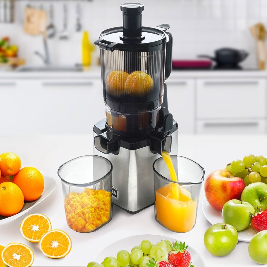 TESLA Electronics SlowJuicer Deluxe - Låghastighets kuicer 250W/230V rostfri/svart