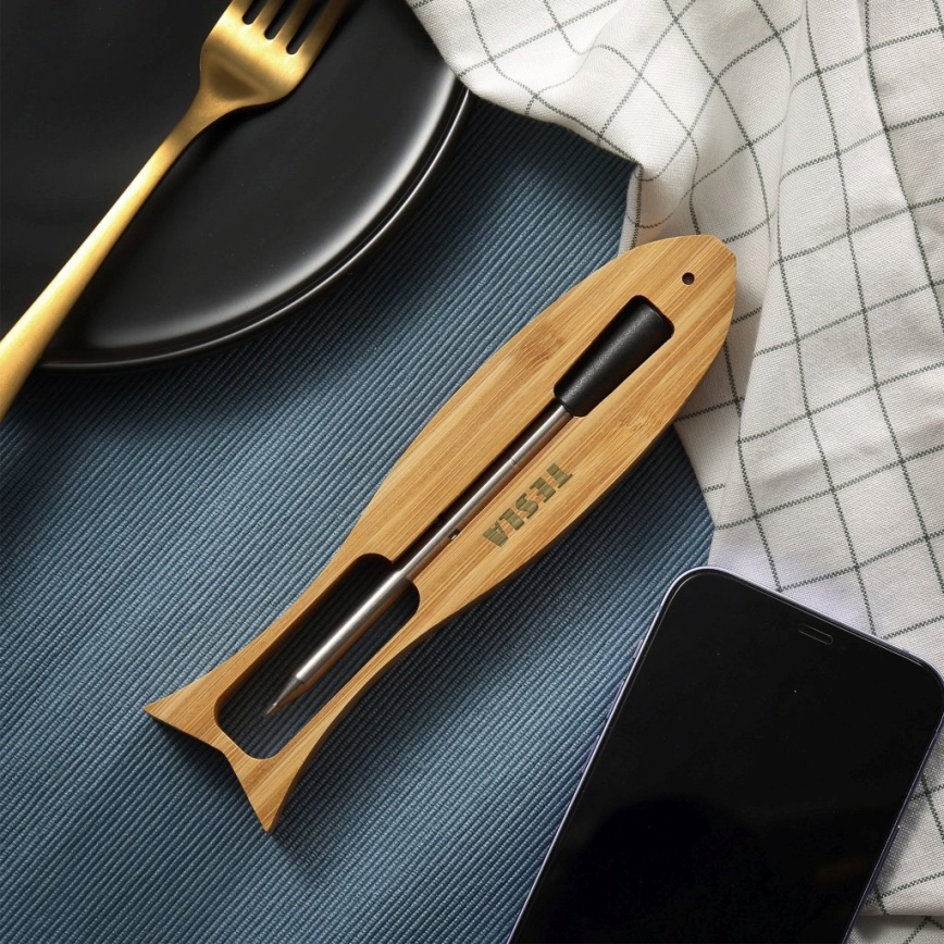 TESLA Electronics - Smart kötttermometer med laddningsställ 0-300 °C 5V IP67