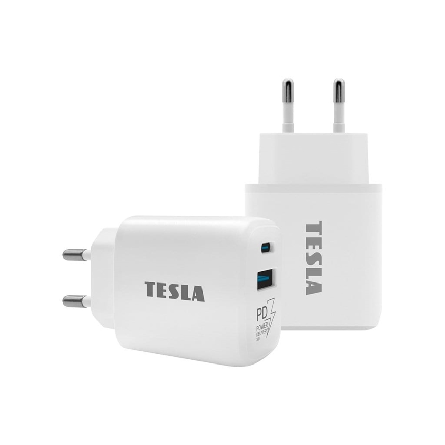 TESLA Electronics - Snabbladdningsadapter Power Delivery 25W vit