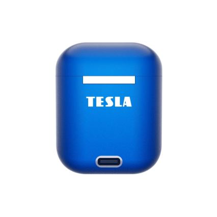 TESLA Electronics - Trådlösa hörlurar 300 mAh + 2x 25 mAh IPX4 blå