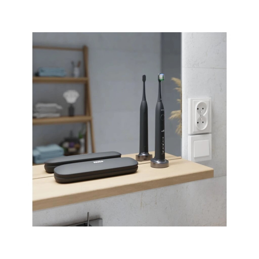 TESLA Smart - SET med 4 reservhuvuden för sonisk tandborste TS400 svart