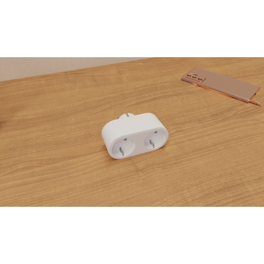 TESLA Smart - Smart dubbeluttag 3690W/230V/16A Wi-Fi Tuya