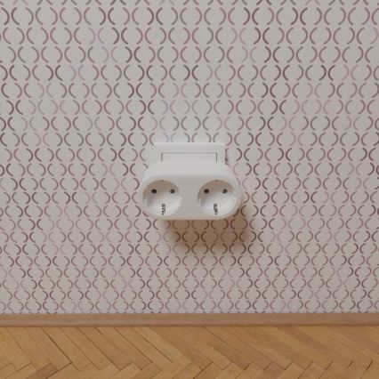 TESLA Smart - Smart dubbeluttag 3690W/230V/16A Wi-Fi Tuya