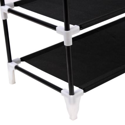 Textilgarderob med hyllor MATIS 58x160 cm svart