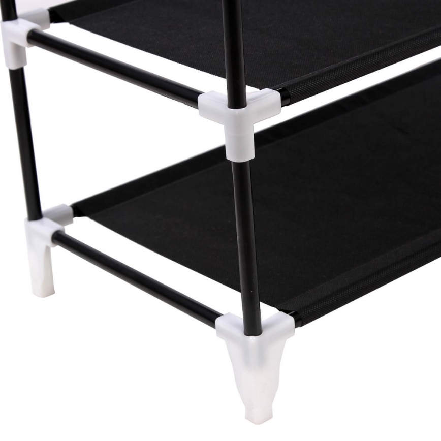 Textilgarderob med hyllor MATIS 58x160 cm svart