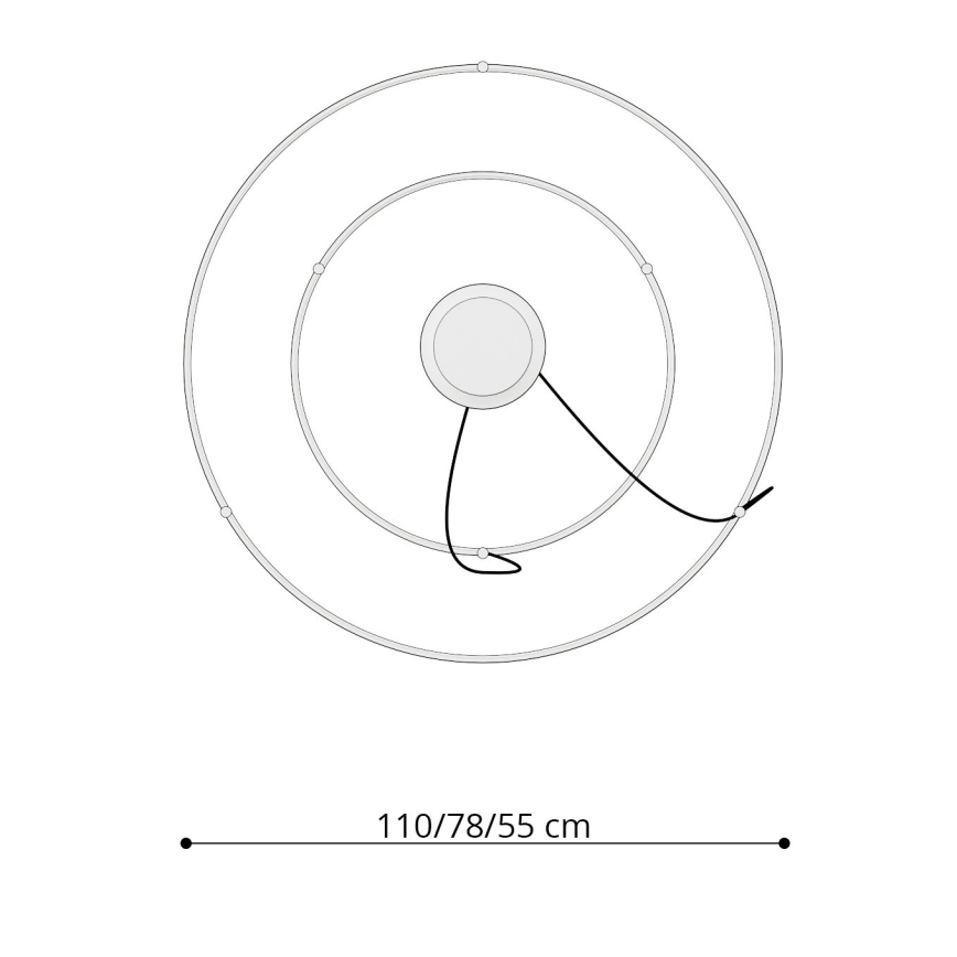 Thoro TH.176 - LED ljuskrona med textilsladd RIO LED/80W/230V CRI 90 3000K vit