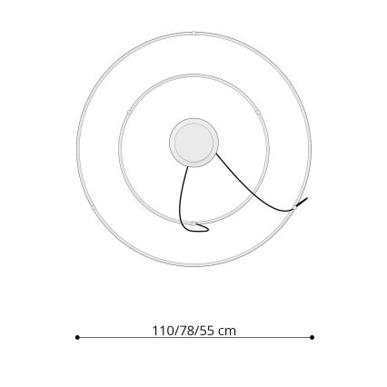 Thoro TH.178 - LED ljuskrona med textilsladd RIO LED/80W/230V CRI 95 4000K vit