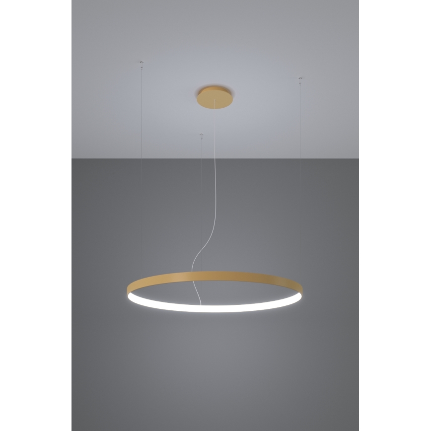 Thoro TH.181 - LED  Ljuskrona med textilsladd RIO LED /50W/230V CRI 95 4000K diameter 78 cm guld