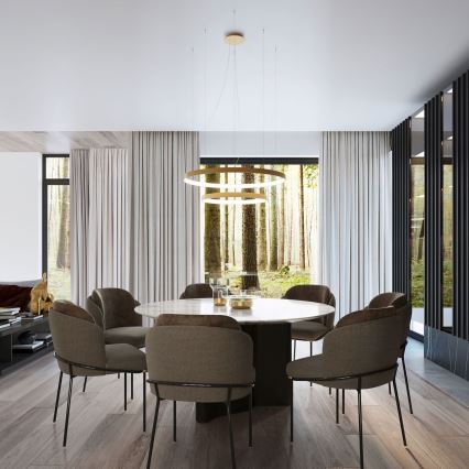 Thoro TH.214 - LED ljuskrona med textilsladd RIO LED/80W/230V CRI 90 3000K guld