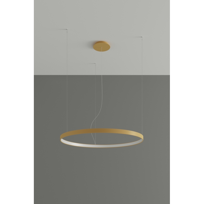 Thoro TH.216 - LED ljuskrona med textilsladd RIO LED/30W/230V CRI 90 3000K diameter 55 cm guld