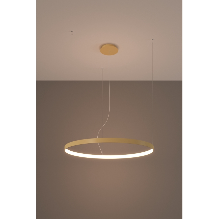 Thoro TH.216 - LED ljuskrona med textilsladd RIO LED/30W/230V CRI 90 3000K diameter 55 cm guld