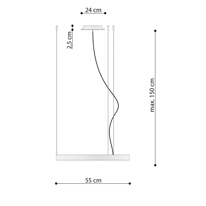 Thoro TH.217 - LED ljuskrona med textilsladd RIO LED/30W/230V CRI 95 4000K diameter 55 cm guld
